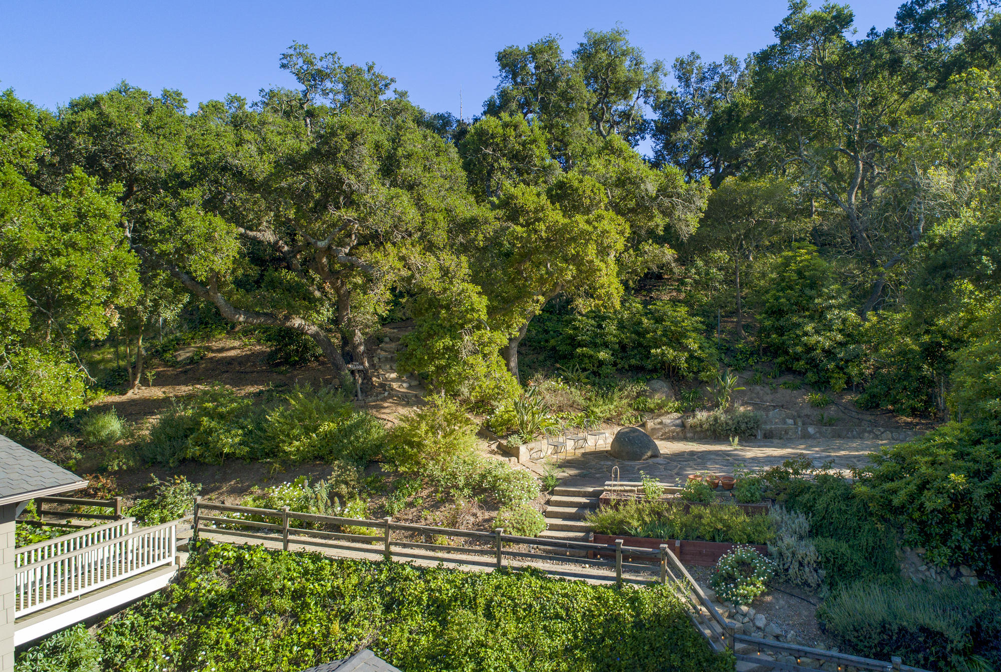 1006 Mission Ridge Road Santa Barbara, CA 93103 - Photo 19 of 21 an aerial view of residential house with outdoor space and trees all around