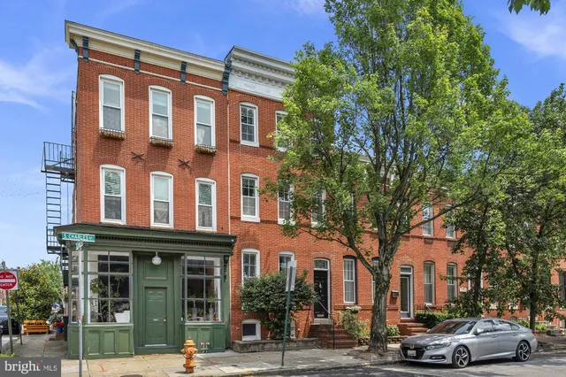 front view of a building with a street view