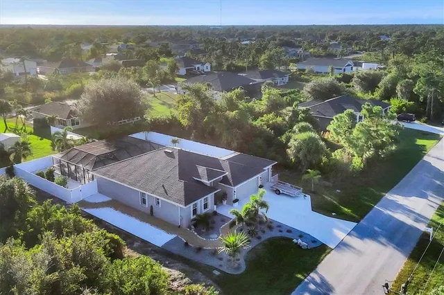 a view of a backyard with plants