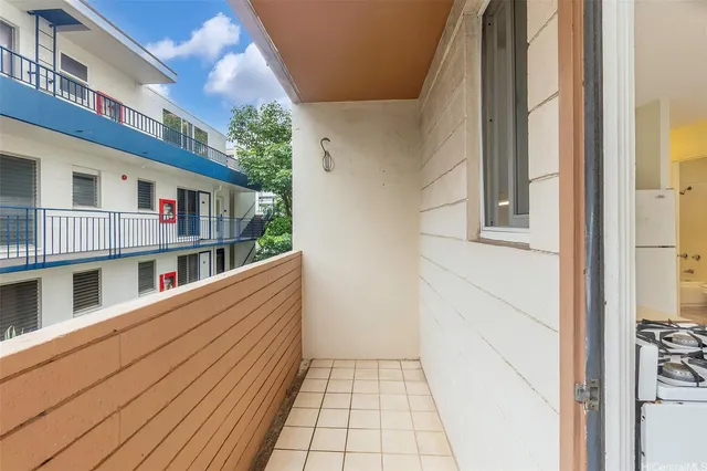 a view of building from balcony
