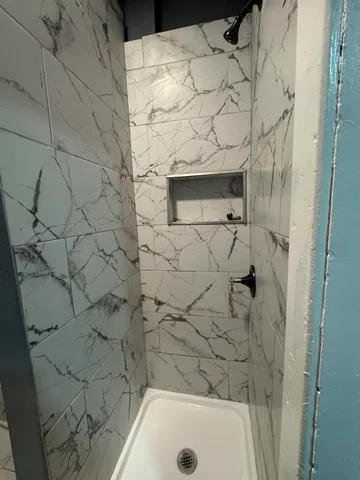 a bathroom with a shower