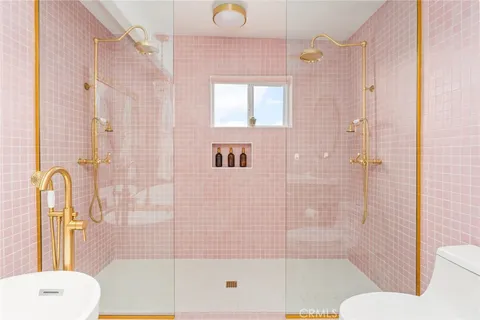 a bathroom with a shower
