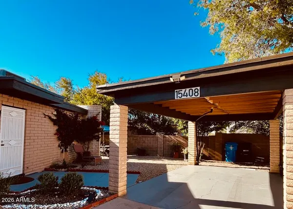 a view of a building with a patio