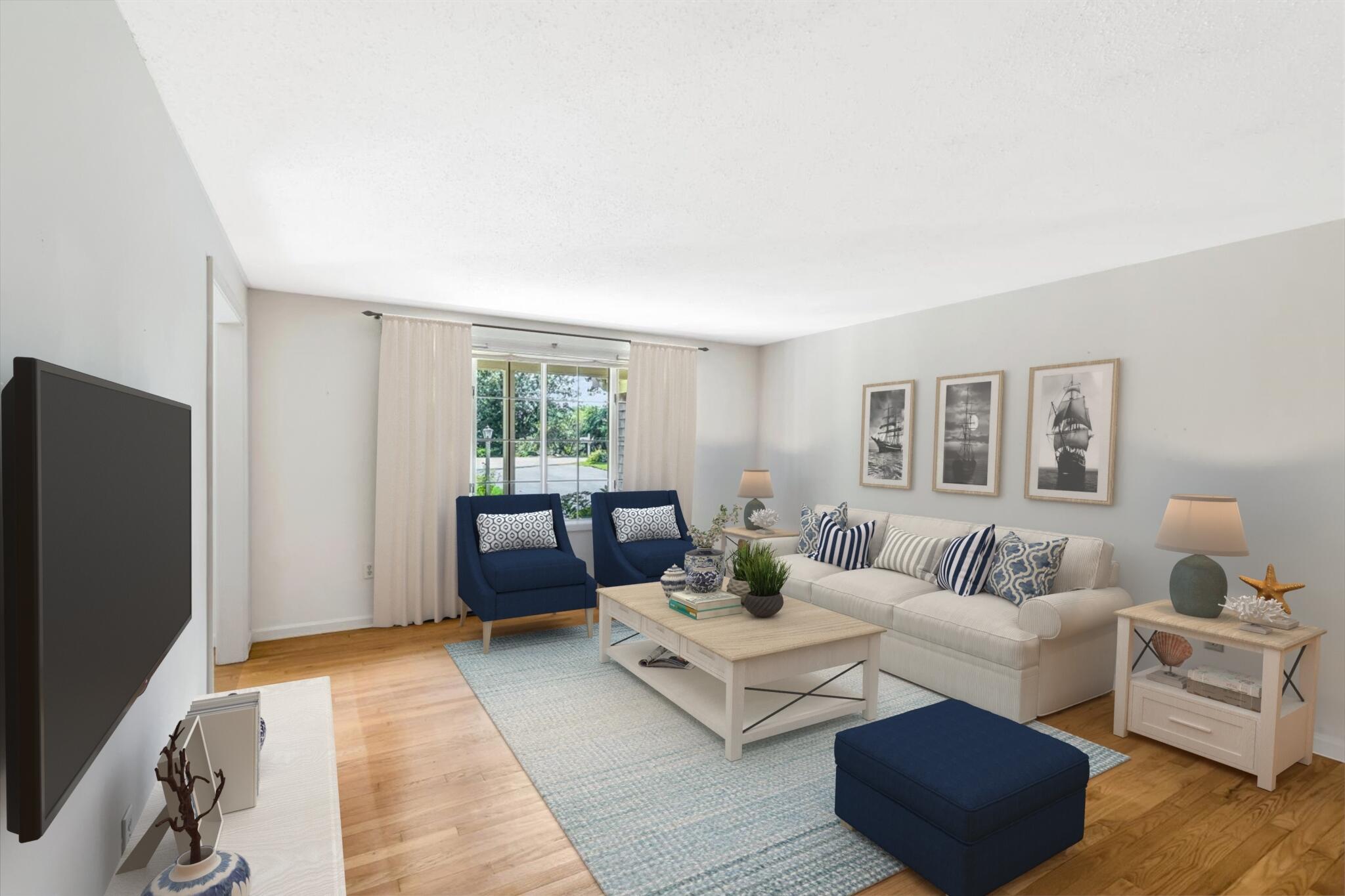 97 Headwaters Road Centerville, MA 02632 - Photo 8 of 44 a living room with furniture and a flat screen tv