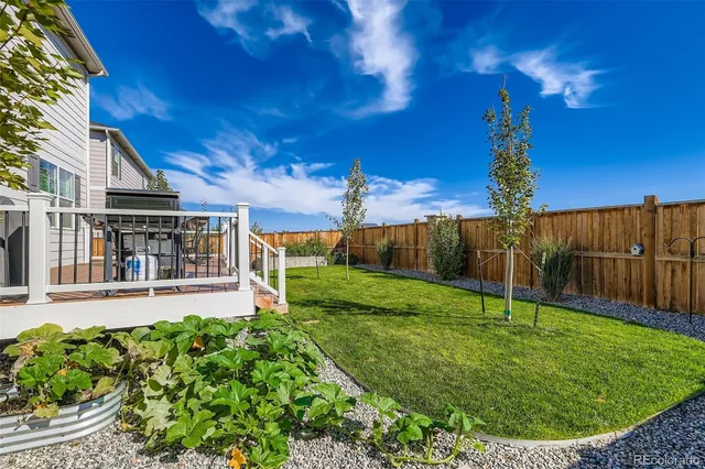 a view of a backyard with a garden