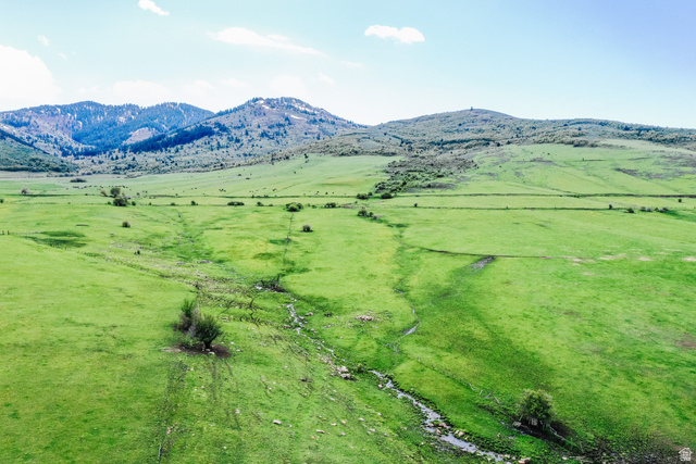 6700 North Capitol Hill Road Preston, ID 83263 - Photo 7 of 28 Expansive green landscape with a natural water feature, bordered by foothills and distant mountains