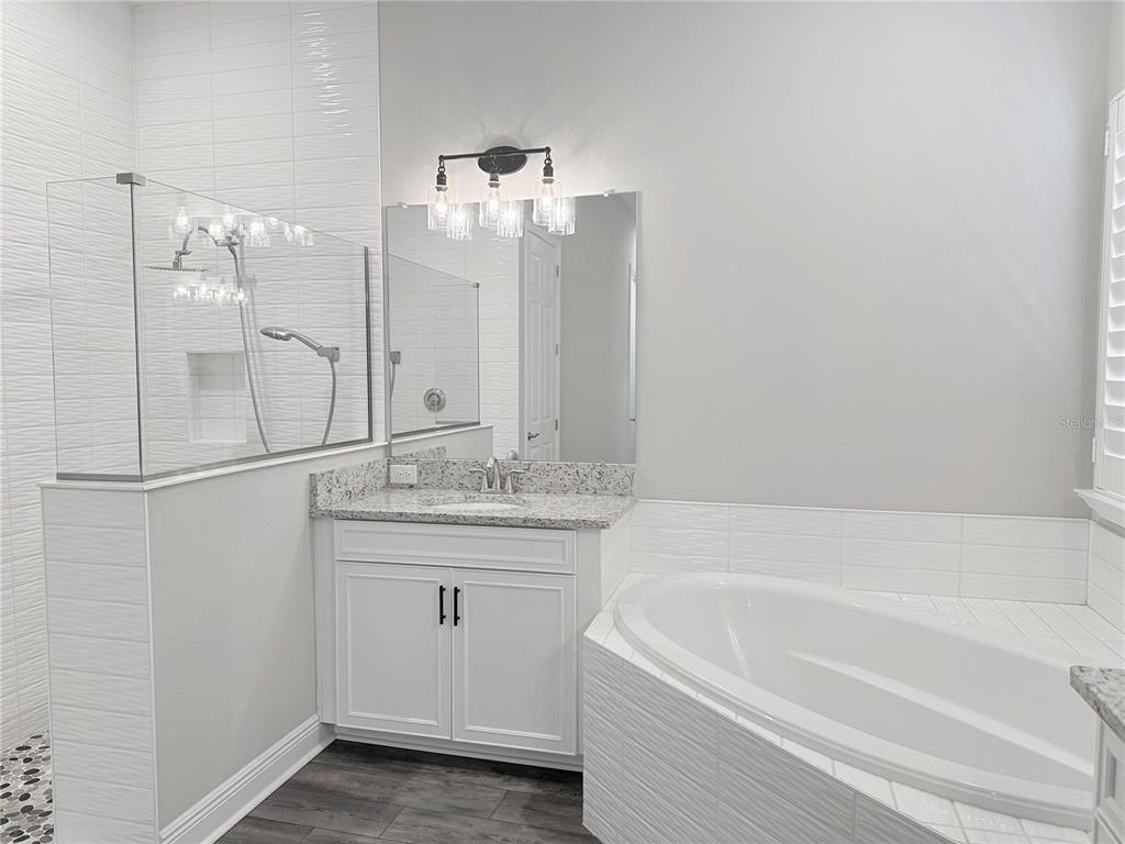 7004 Mainland Avenue Apollo Beach, FL 33572 - Photo 36 of 67 a bathroom with a tub sink and mirror