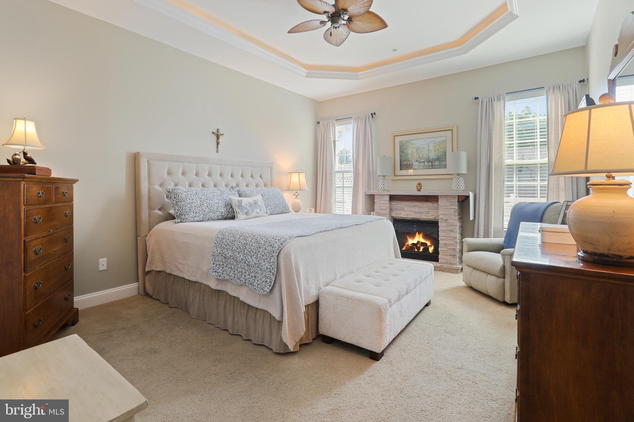 1843 Exton Drive, Unit 197 Fallston, MD 21047 - Photo 27 of 68 Main Level Primary Bedroom with tray ceiling & fan