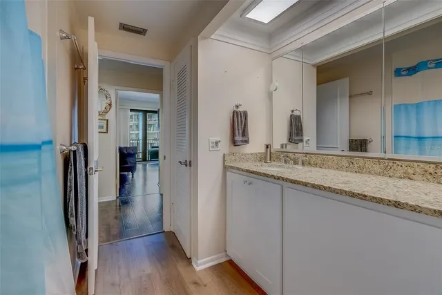 a view of a balcony with furniture