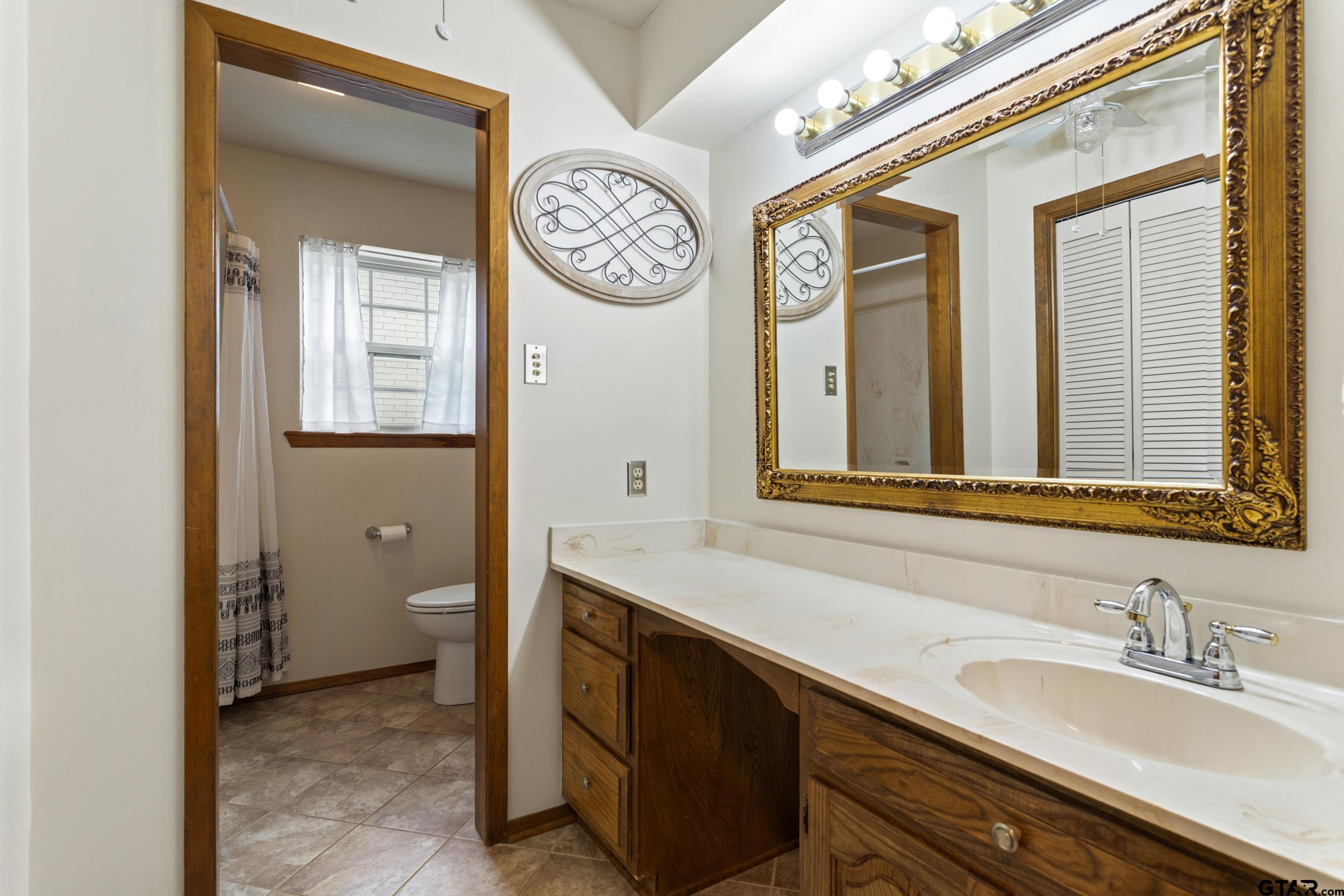 516 Ruthlynn Drive Longview, TX 75605 - Photo 23 of 34 a bathroom with a sink and a mirror