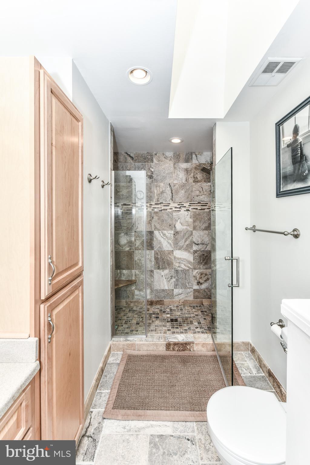 111 Country Road Sterling, VA 20165 - Photo 29 of 55 Beautiful tiled shower and extra cabinetry!