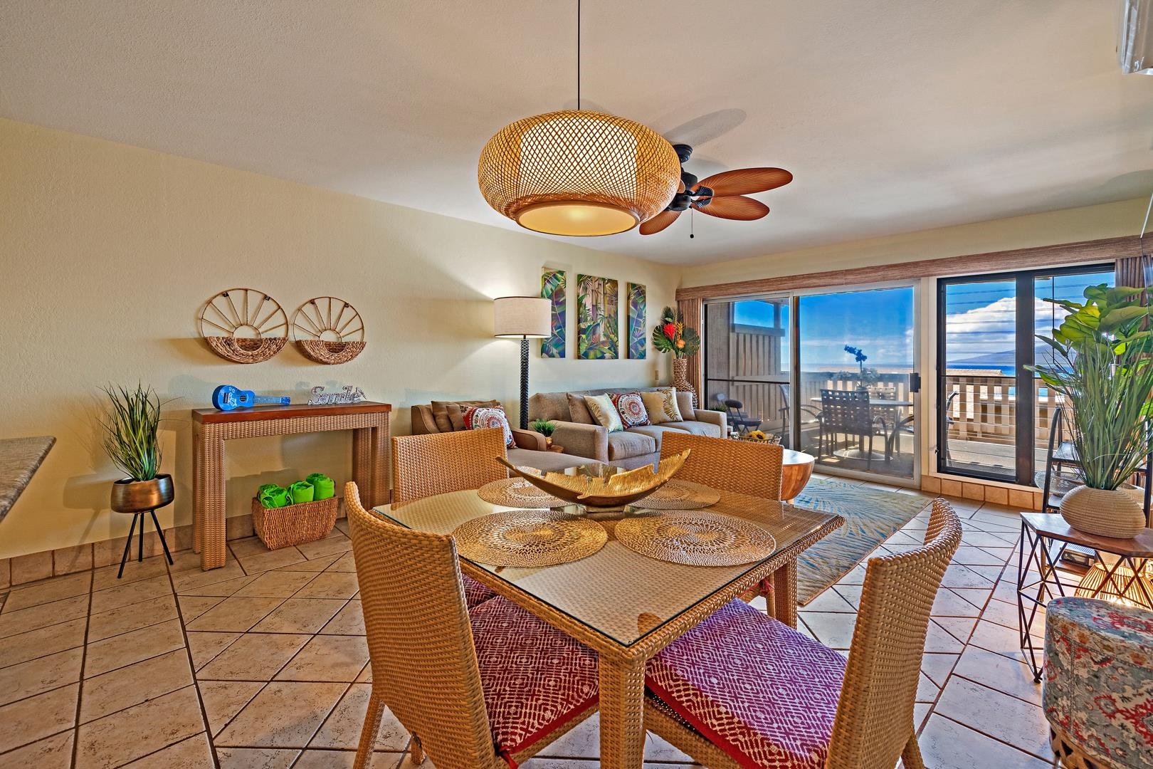 4909 Lower Honoapiilani Road, Unit E5 Lahaina, HI 96761 - Photo 5 of 28 a view of a dining room with furniture window and outside view