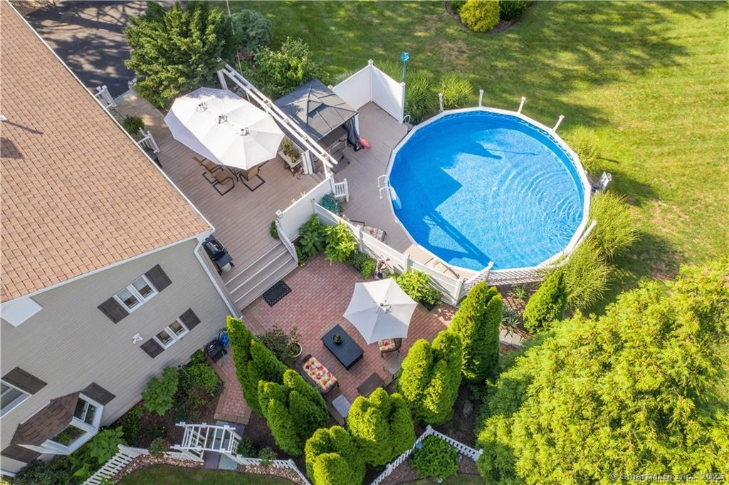 274 Smith Street South Windsor, CT 06074 - Photo 35 of 38 an aerial view of a house with a swimming pool and outdoor space