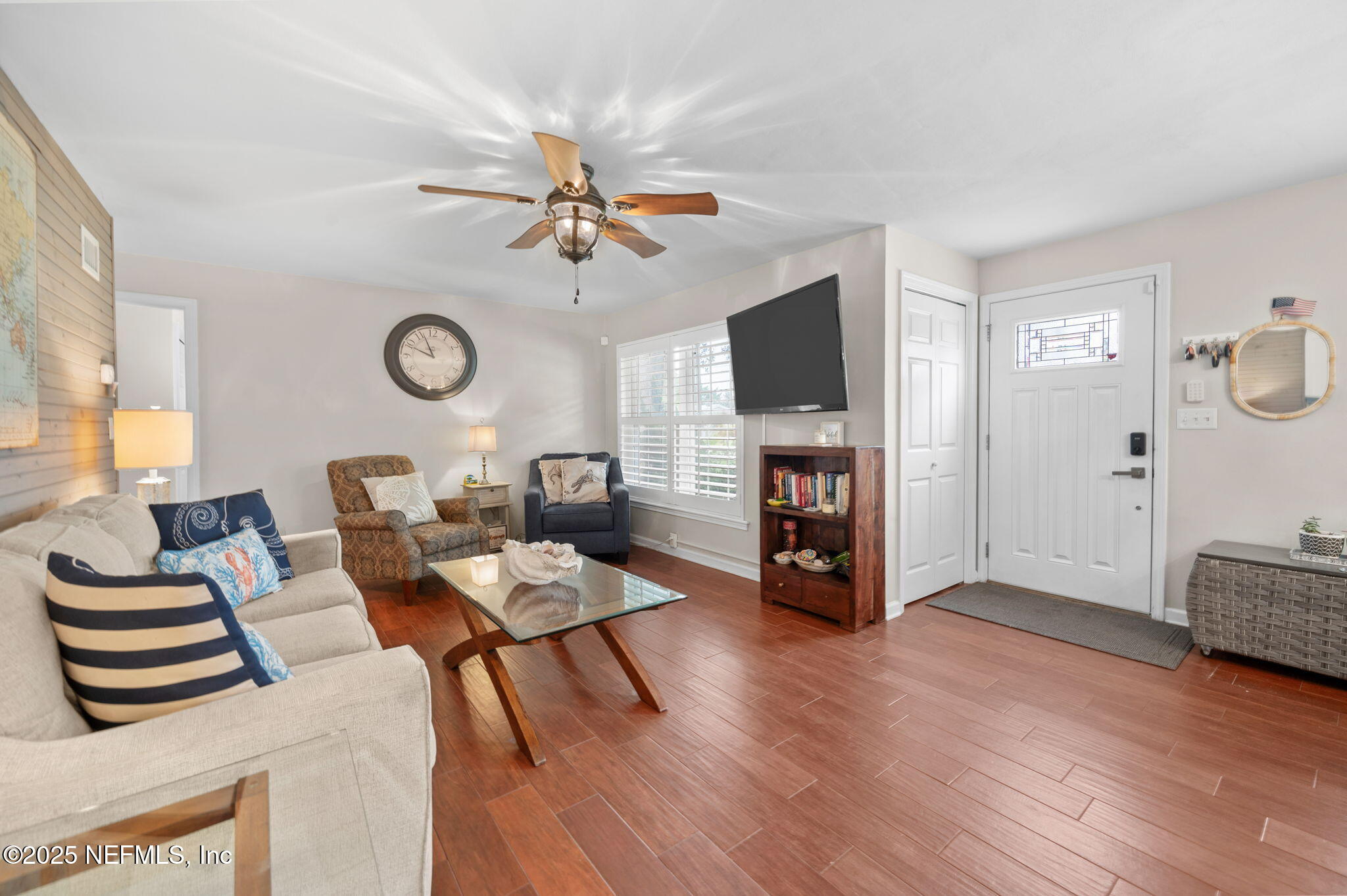 5454 2nd Street St. Augustine, FL 32080 - Photo 20 of 58 a living room with furniture and a fireplace