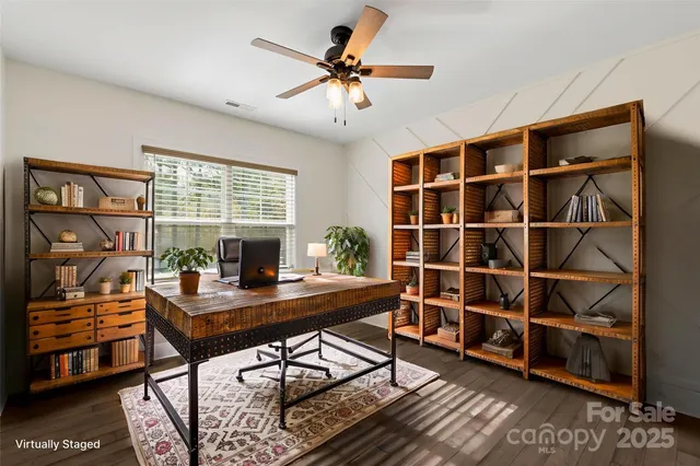 a workspace with furniture