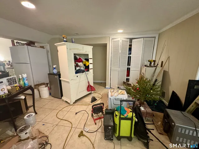 a close view of water heater room