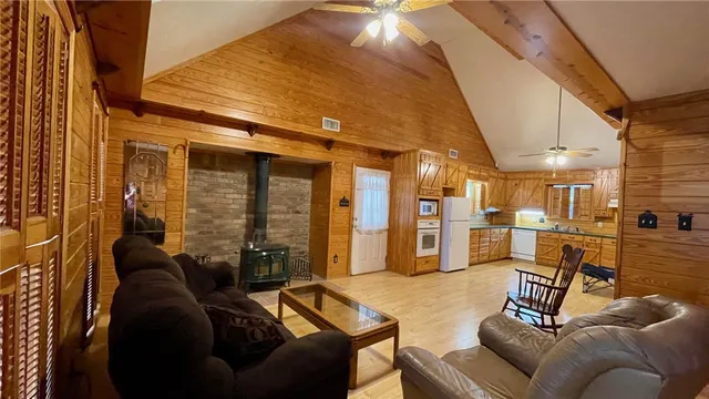 a living room with furniture