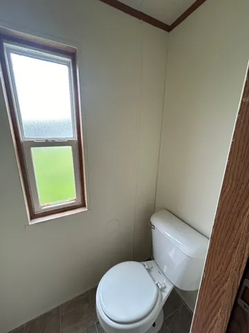 a white toilet sitting next to a window
