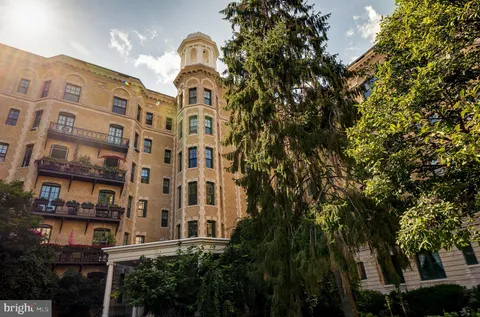 a close up of a tall building