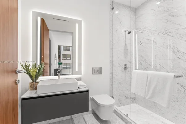 a view of wooden cabinets