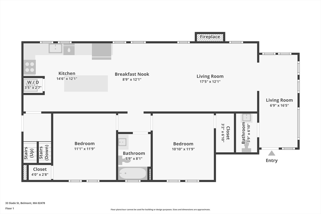 33 Slade Street, Unit 1 Belmont, MA 02478 - Photo 25 of 26 a picture of a floor plan