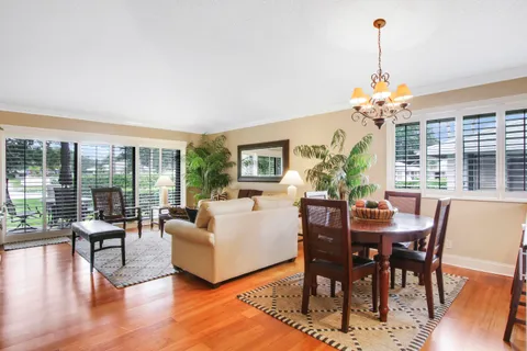 a view of a lake with houses