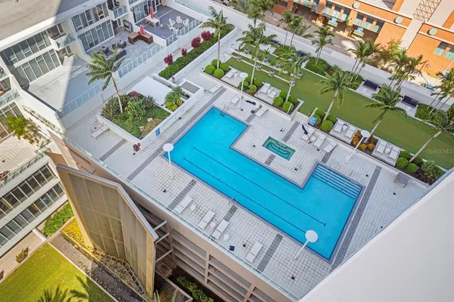 a view of a building with windows