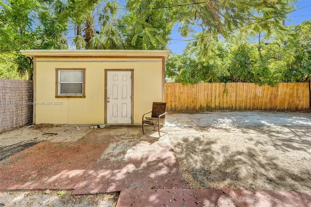 a backyard of a house