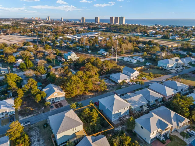 an aerial view of multiple house