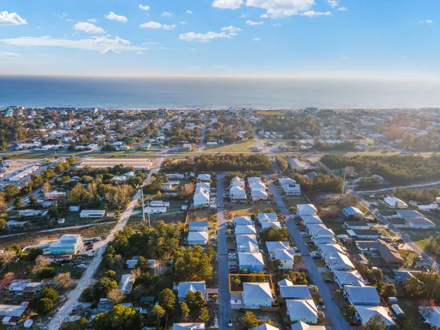 an aerial view of multiple house