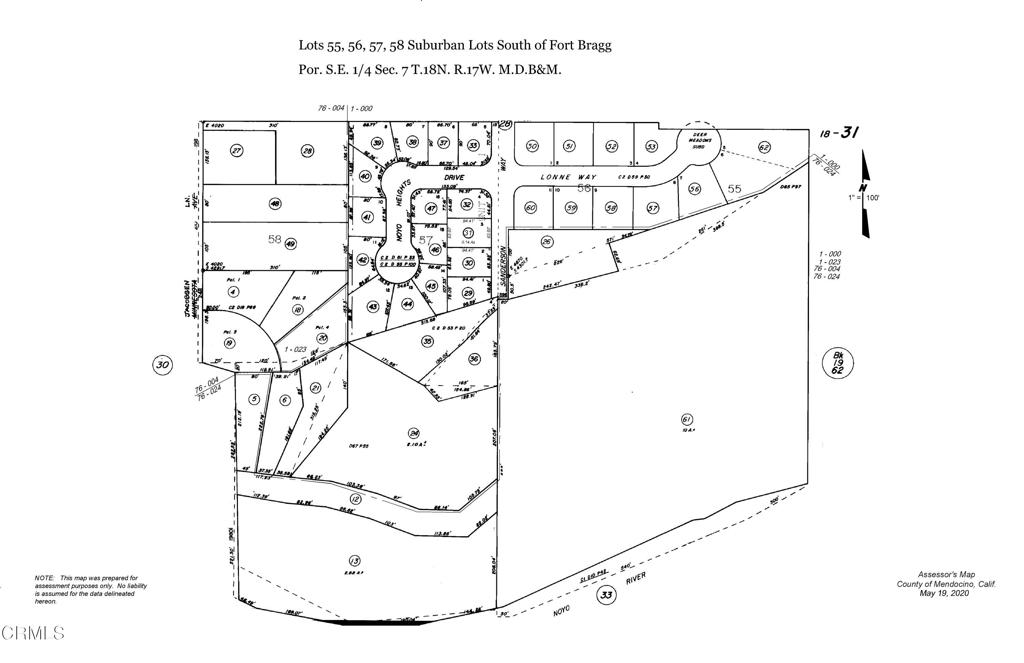 596 South Sanderson Way Fort Bragg, CA 95437 - Photo 18 of 67 596 Sandersonplotmap