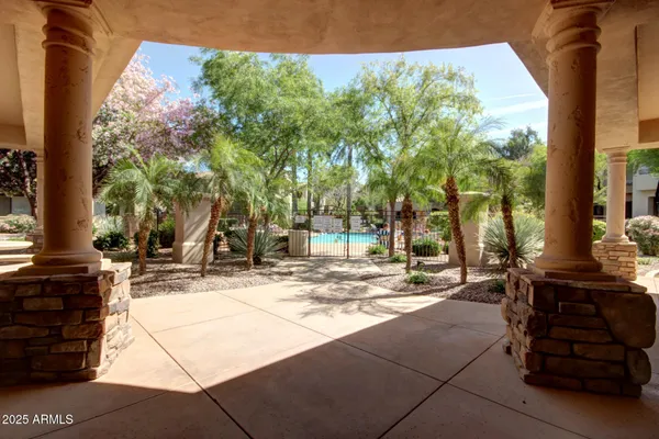 a view of a house with patio