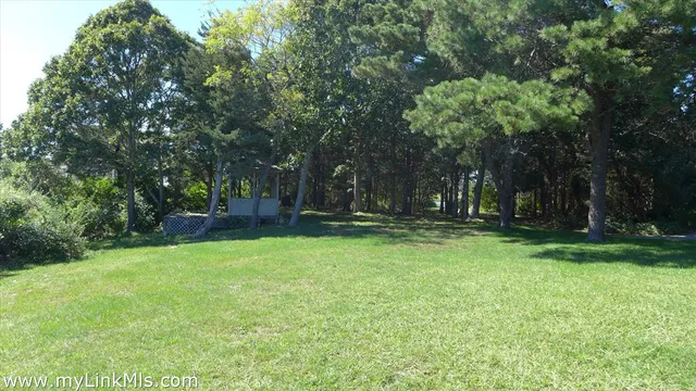 a view of backyard with green space