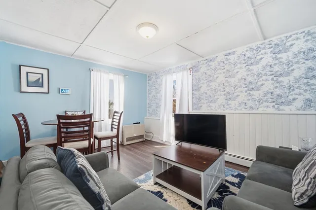 a living room with furniture and a couch