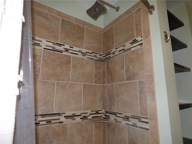 a bathroom with a shower