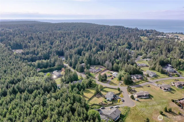 an aerial view of residential house with outdoor space
