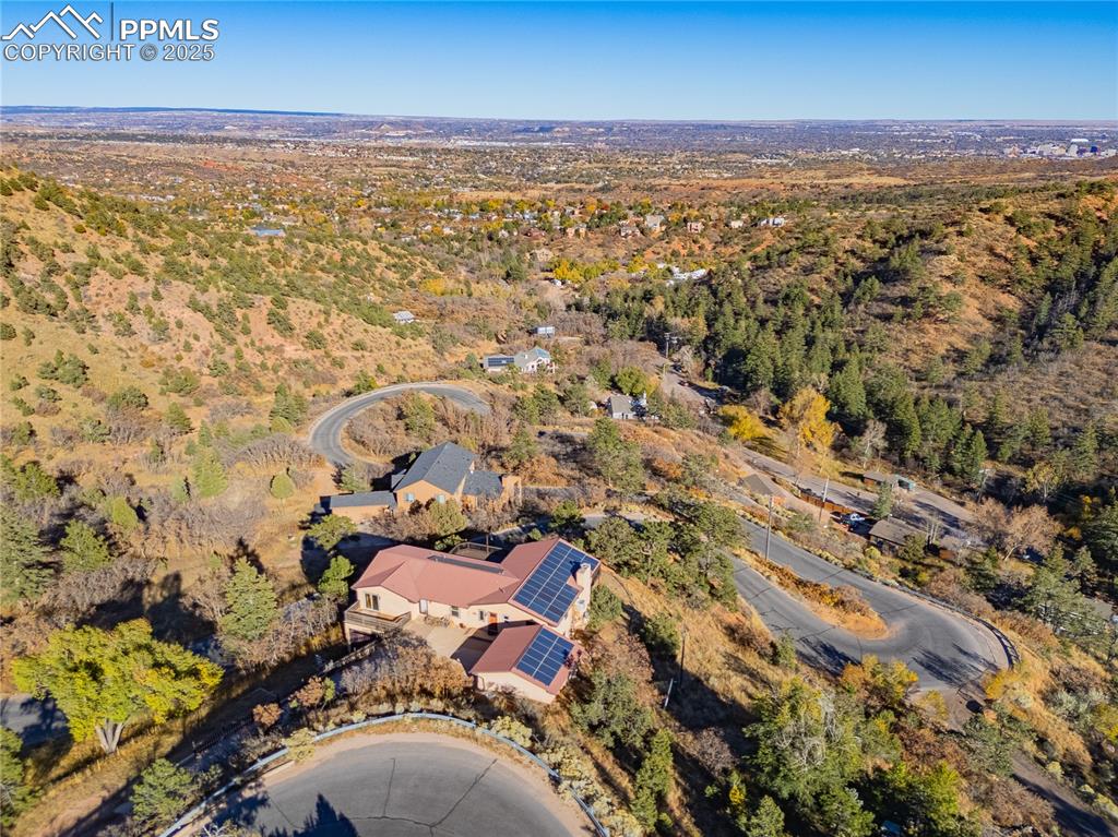 845 Crystal Park Road Manitou Springs, CO 80829 - Photo 50 of 50 an aerial view of residential building with parking space