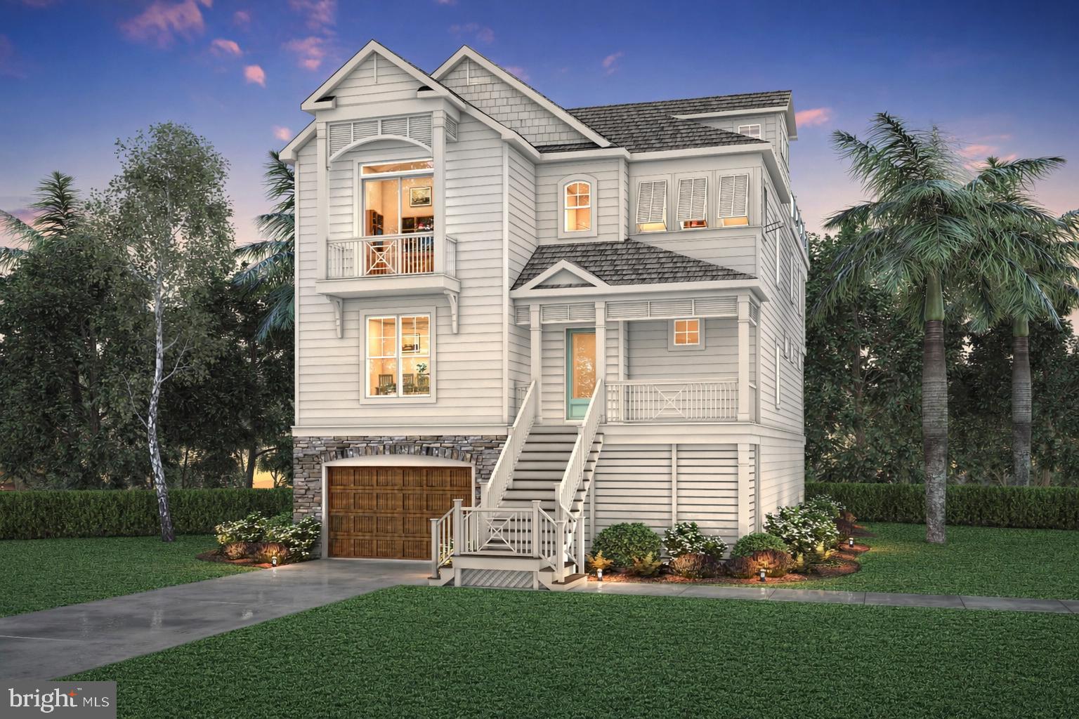 a front view of a house with a garden and plants