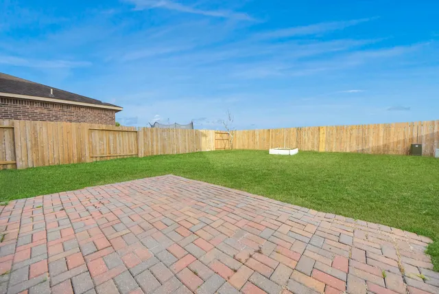 a view of a backyard with plants and a garden