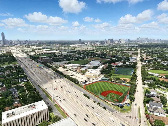 an aerial view of a city