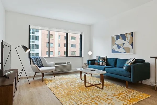 160 West 24th Street, Unit 14K Manhattan, NY 10011 - Photo 3 of 11 a living room with furniture and a rug