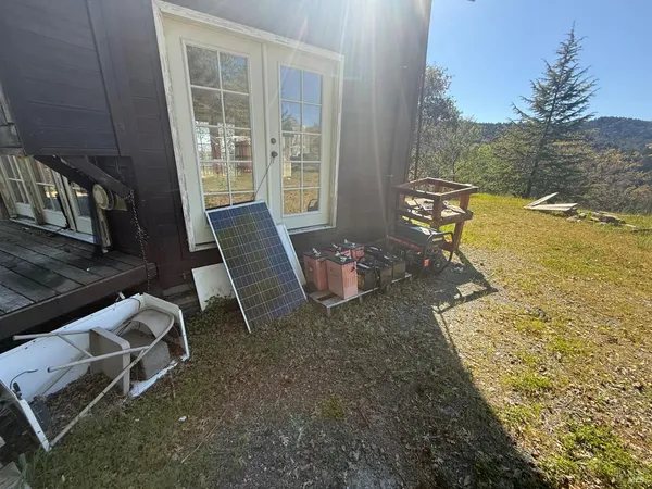 a view of an outdoor space with seating area