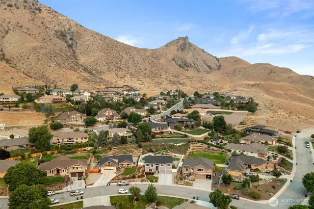 an aerial view of a wooden chairs