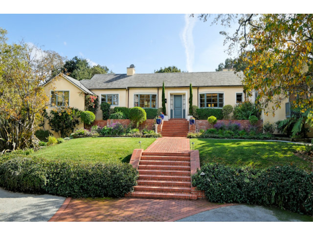 560 Moore Road Woodside, CA 94062 - Photo 1 of 17 a front view of a house with a yard and potted plants