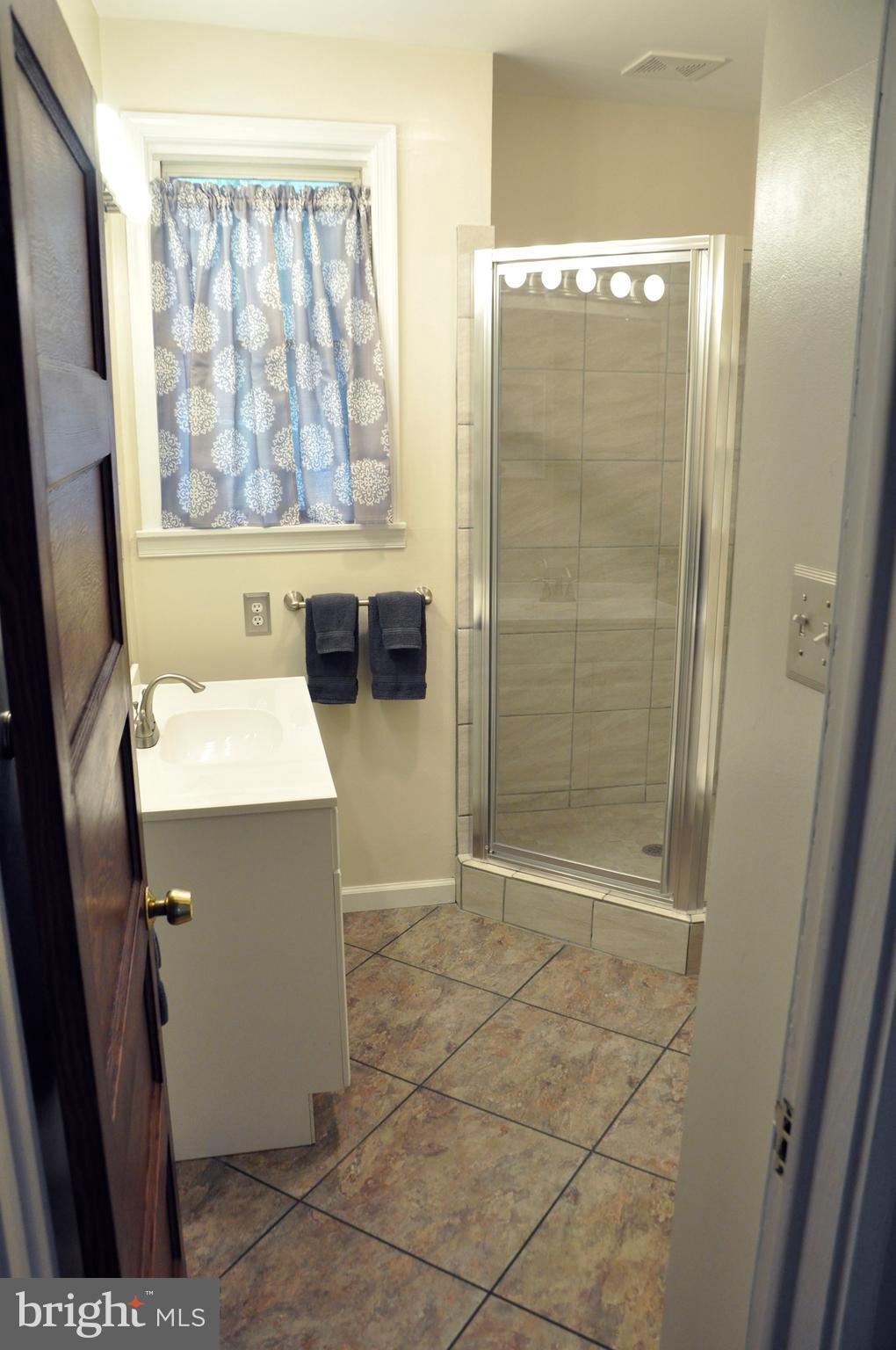 1108 Overbrook Road Baltimore, MD 21239 - Photo 7 of 20 a bathroom with a sink a mirror and a shower