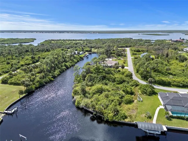 a view of a lake with a city view