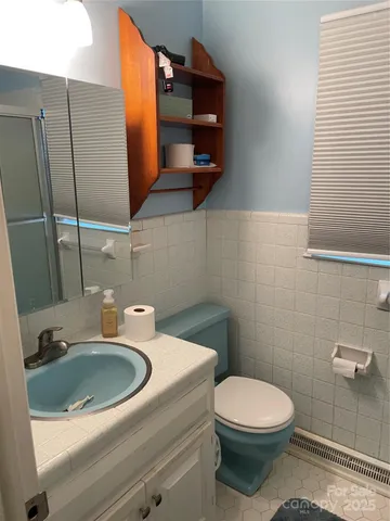 a bathroom with a sink and a toilet