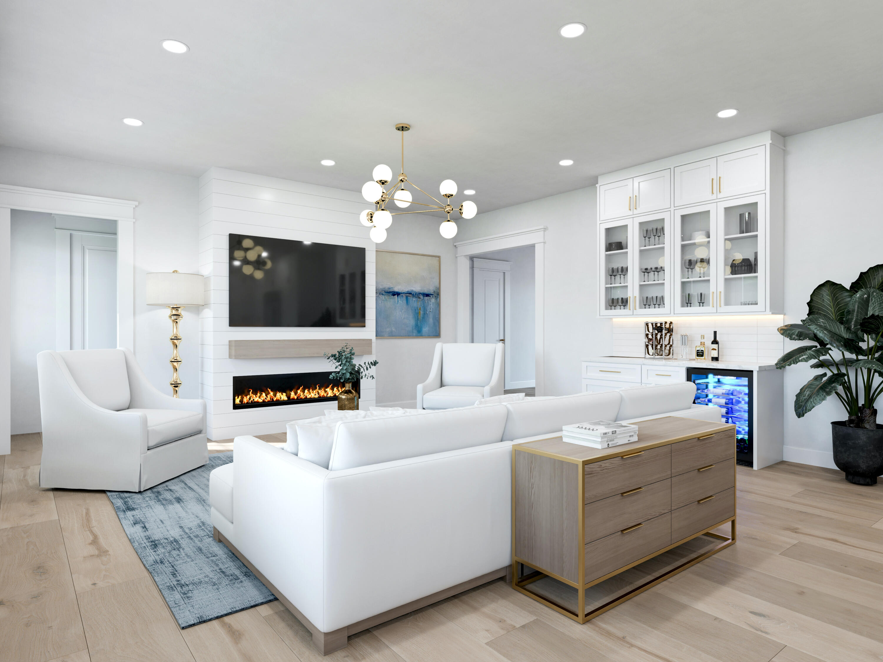 333 Pollard Cove, Unit LOT 96 Watersound, FL 32461 - Photo 12 of 37 a living room with furniture and a flat screen tv