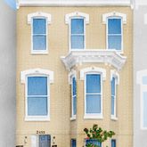 front view of a brick house