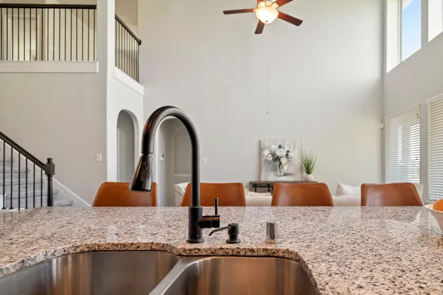 a kitchen with granite countertop a granite top and sink